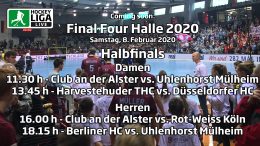 Final Four – Halbfinalspiele – Deutsche-Hallenhockey-Meisterschaft 2020 – 08.02.2020 ab 11:30 h
