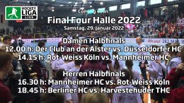 Final Four – Halbfinalspiele – Deutsche-Hallenhockey-Meisterschaft 2022 – 29.01.2022 ab 11:00 h