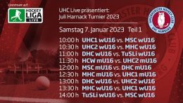UHC Live – 17. Juli Harnack Turnier – wU16/mU16 – Samstag, 7. Januar 2023 Teil 1