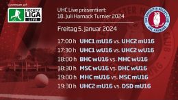 UHC Live – 18. Juli Harnack Turnier – wU16/mU16 Freitag, 5. Januar 2024