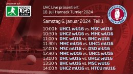 UHC Live – 18. Juli Harnack Turnier – wU16/mU16 – Samstag, 6. Januar 2024 Teil 1