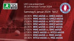 UHC Live – 18. Juli Harnack Turnier – wU16/mU16 – Samstag, 6. Januar 2024 Teil 2